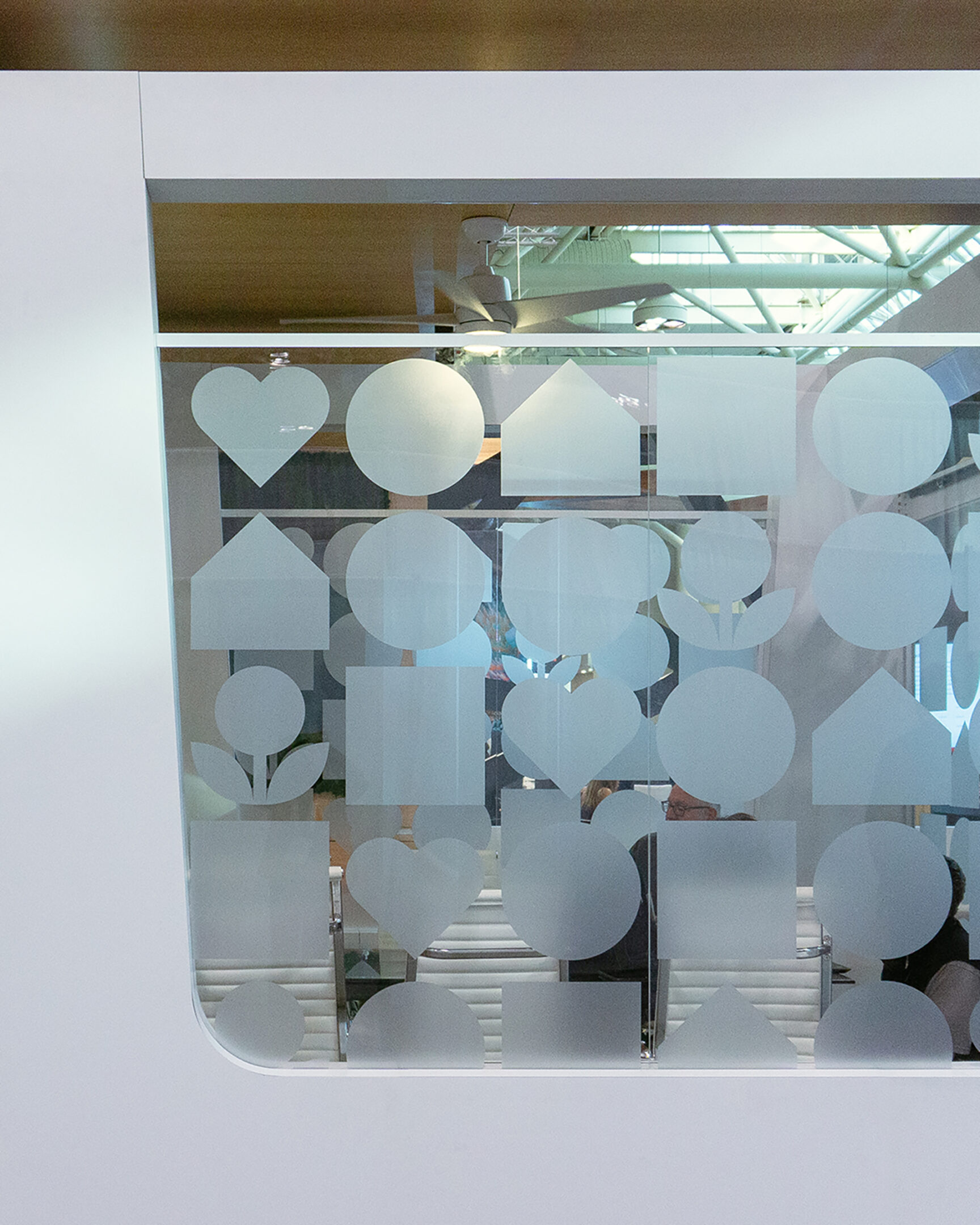 glass wall with different shapes