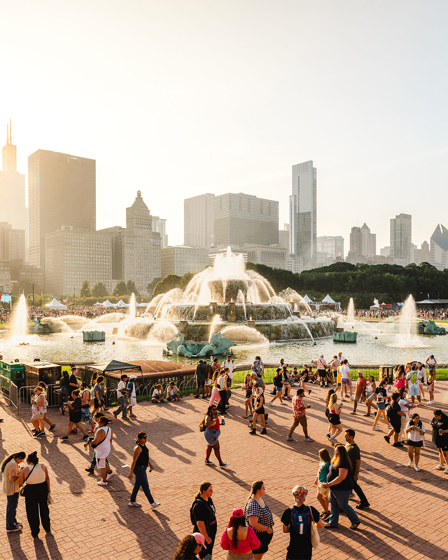view of the chicago foundation with people walking around it